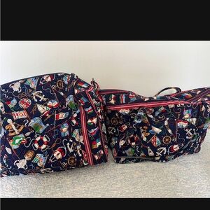 Vera Bradley nautical duffle and travel bag with inside pockets